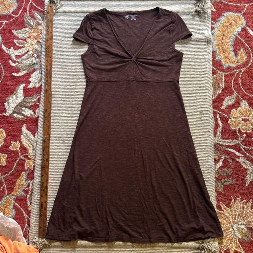 Horny Toad Rosemarie dress chocolate brown cap sleeve organic cotton women’s S